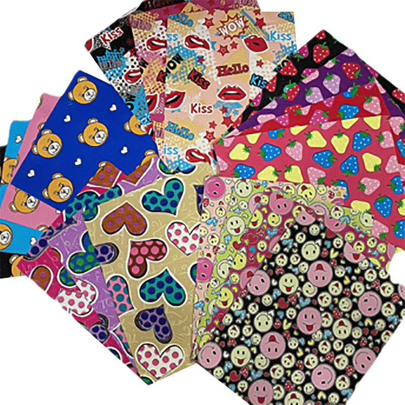 Cuir artificiel imprimé coloré pour sac