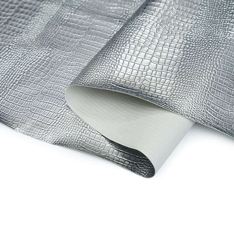 Cuir artificiel métallique argenté pour sac